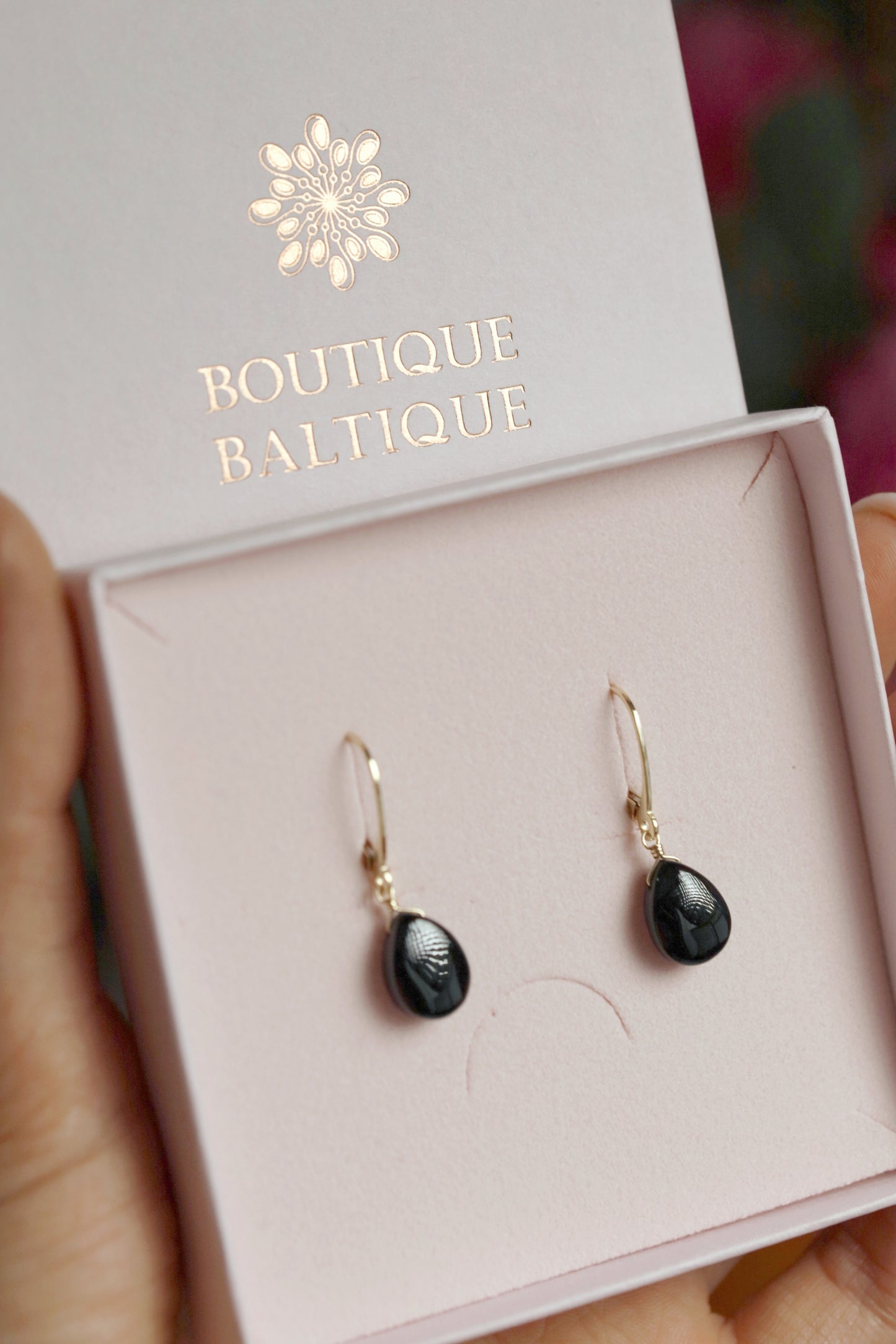 Black Spinel Earrings in 14k Gold