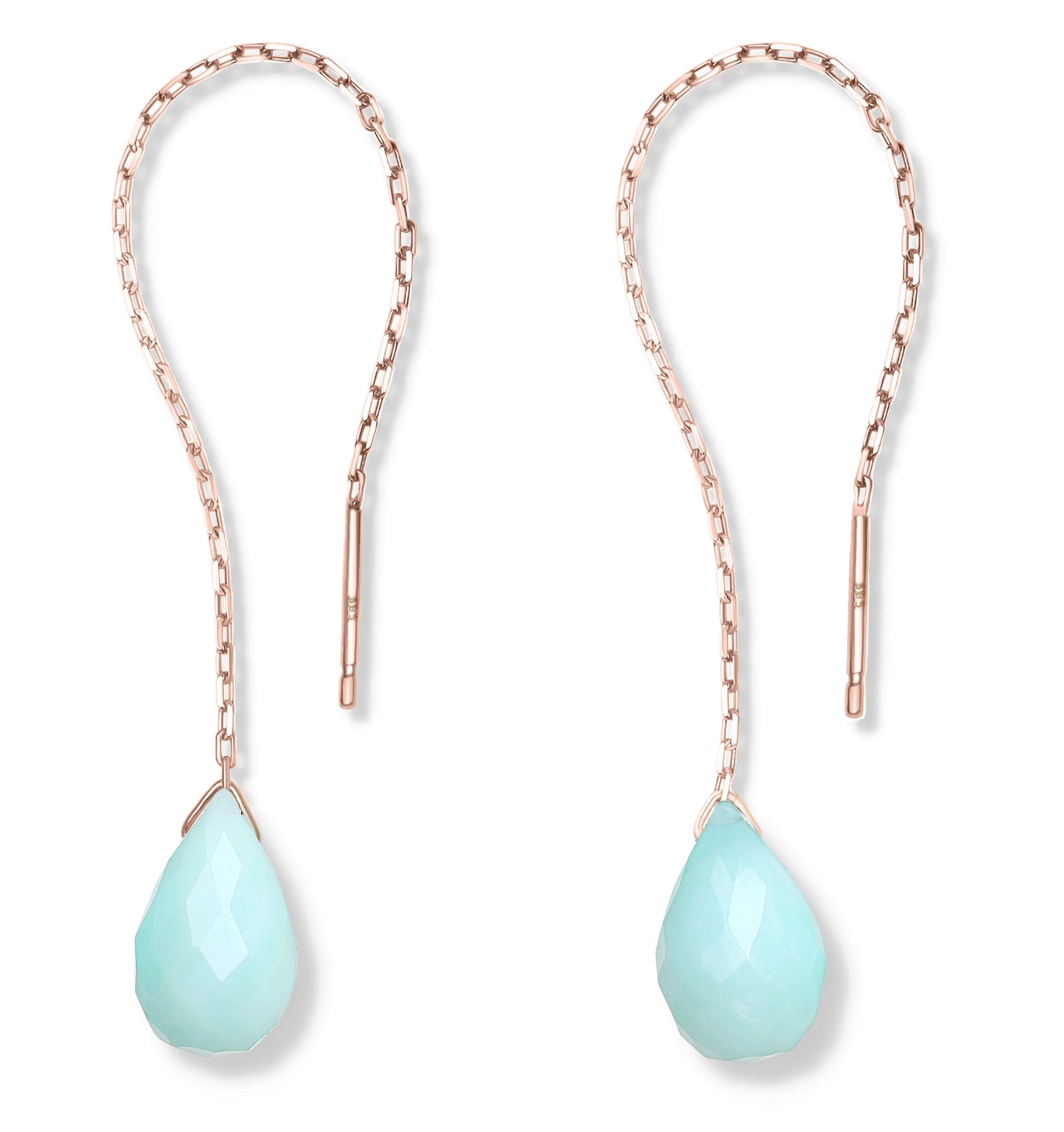 Blue Opal Threader Earrings (large)
