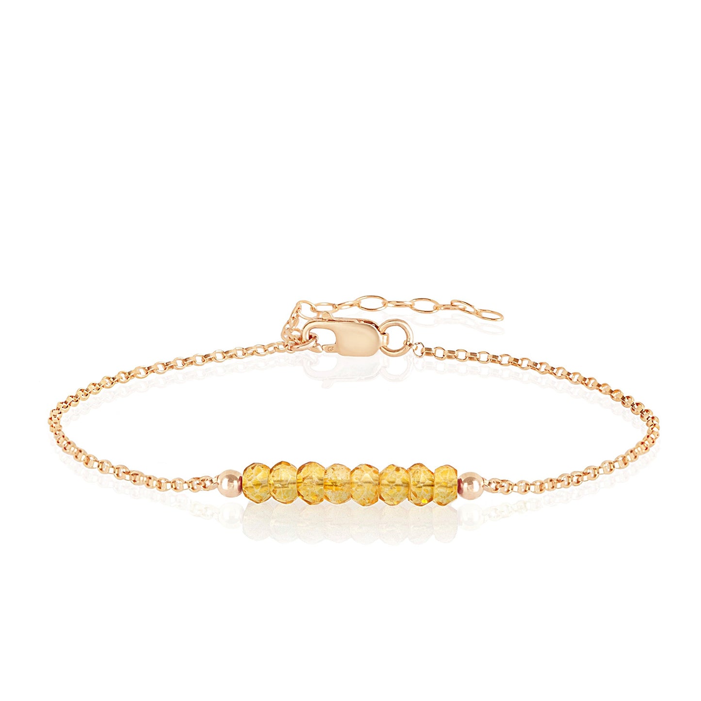 Citrine Anklet with initials