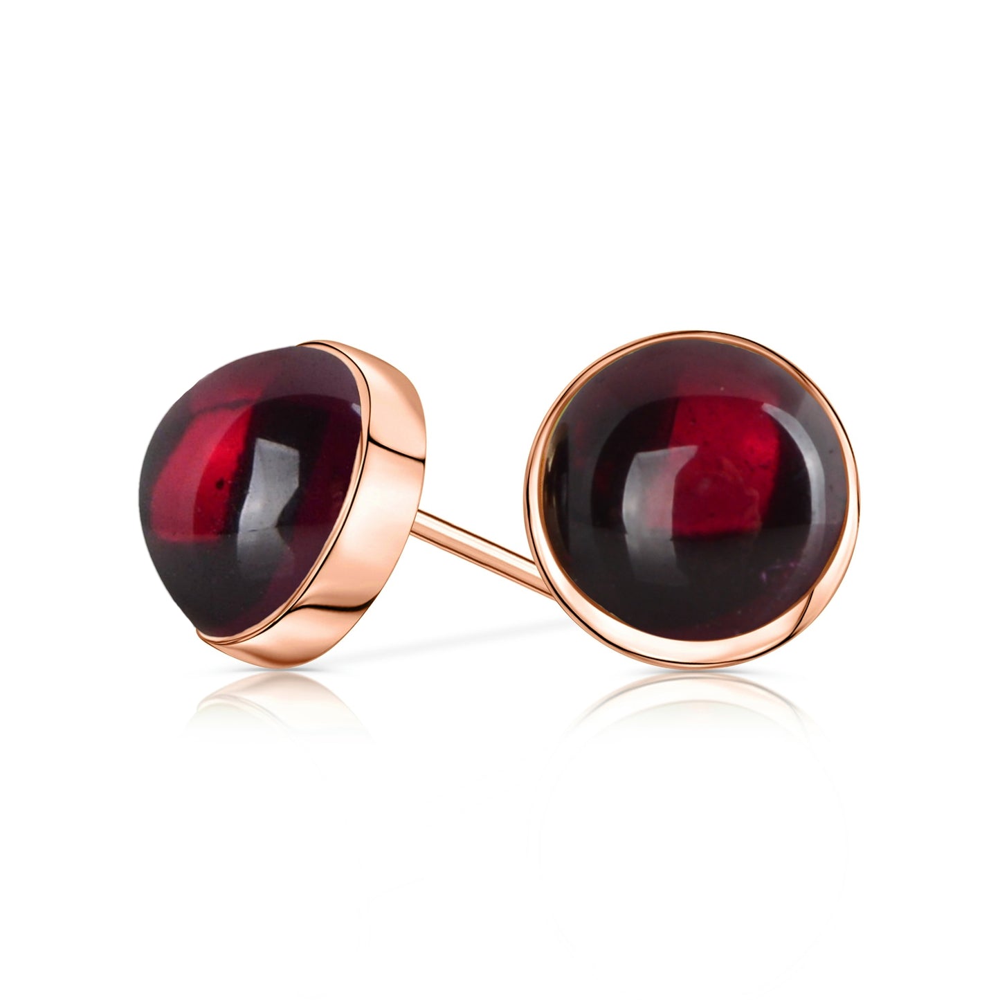 14k Rose Gold Garnet Earrings