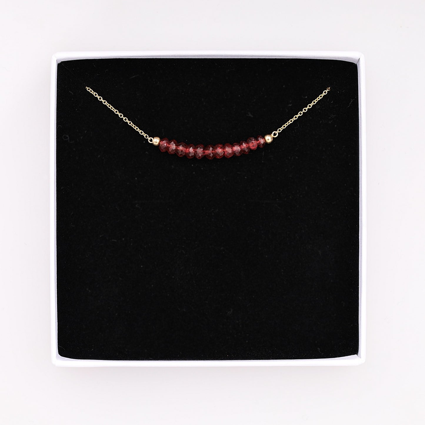 Garnet Bar Necklace • LINEA
