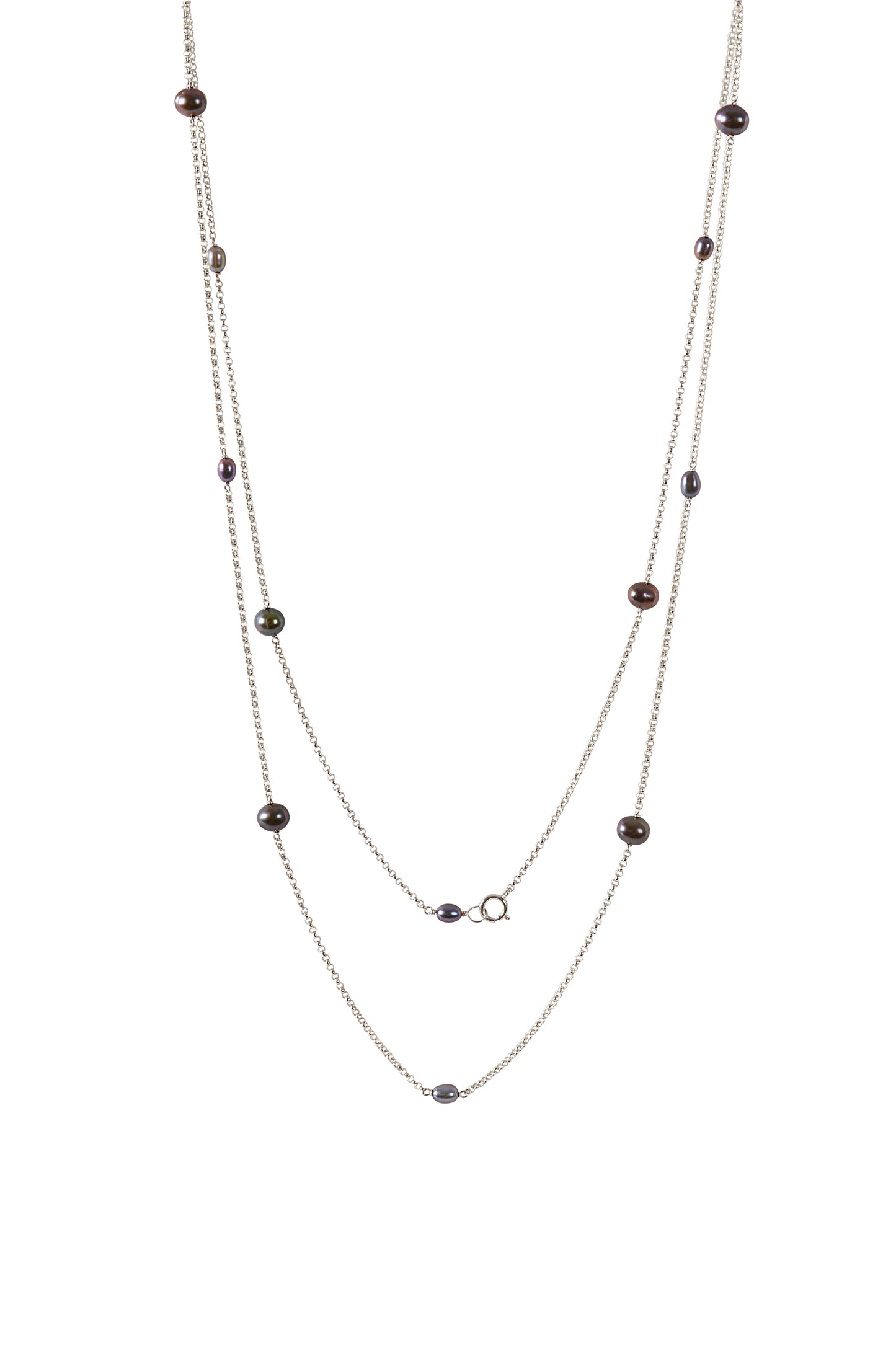 Long Black Pearl Necklace · JUNO