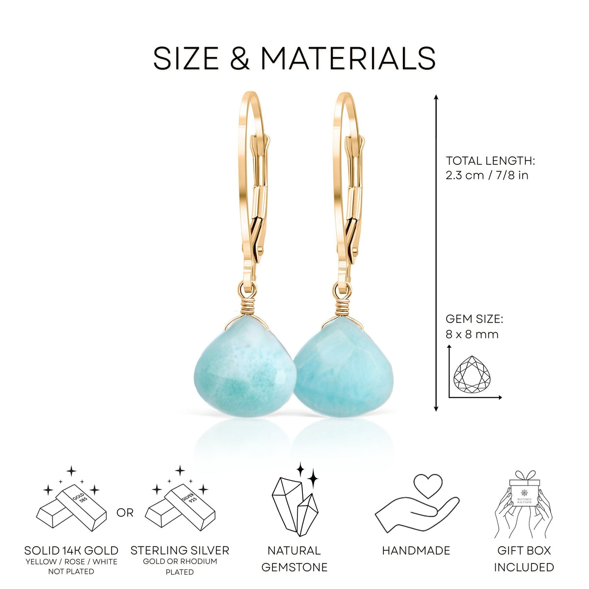 Larimar Dangle Earrings