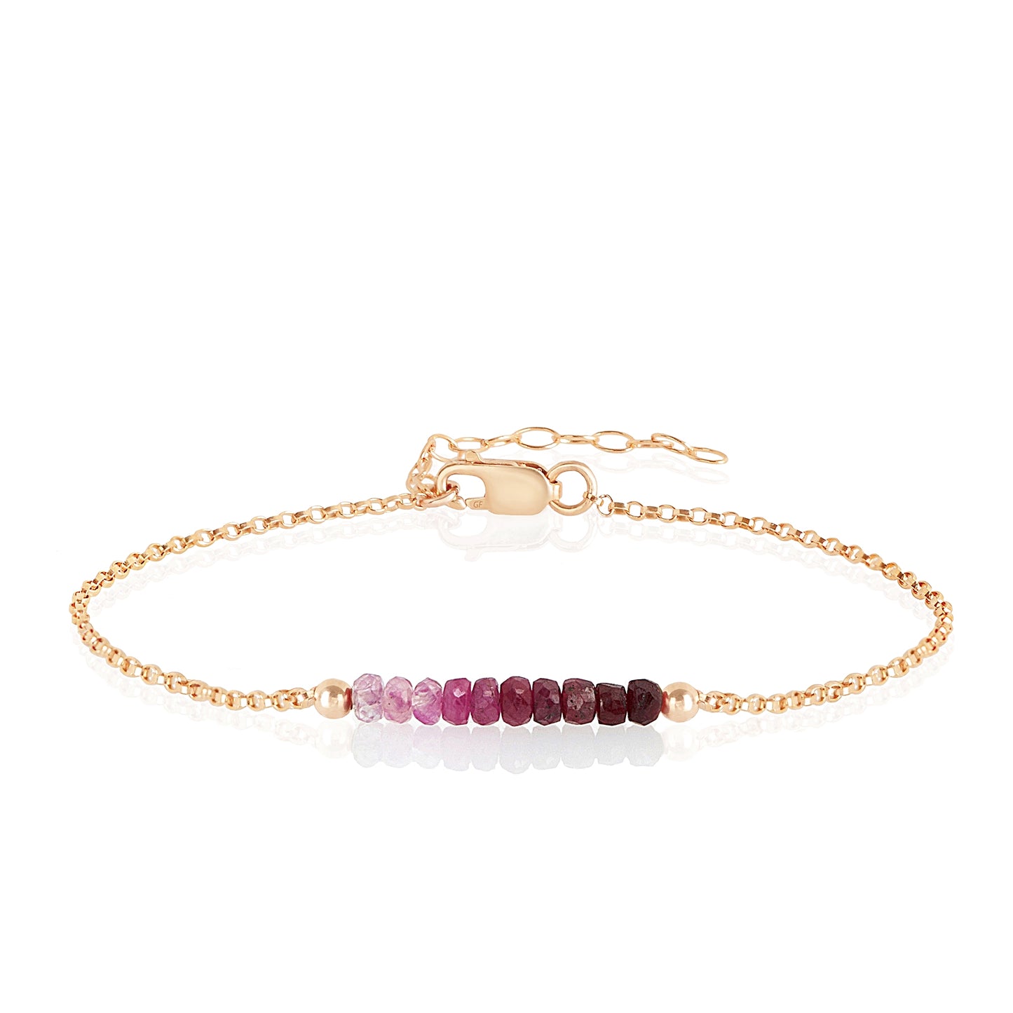 Ombre Ruby Anklet with initials