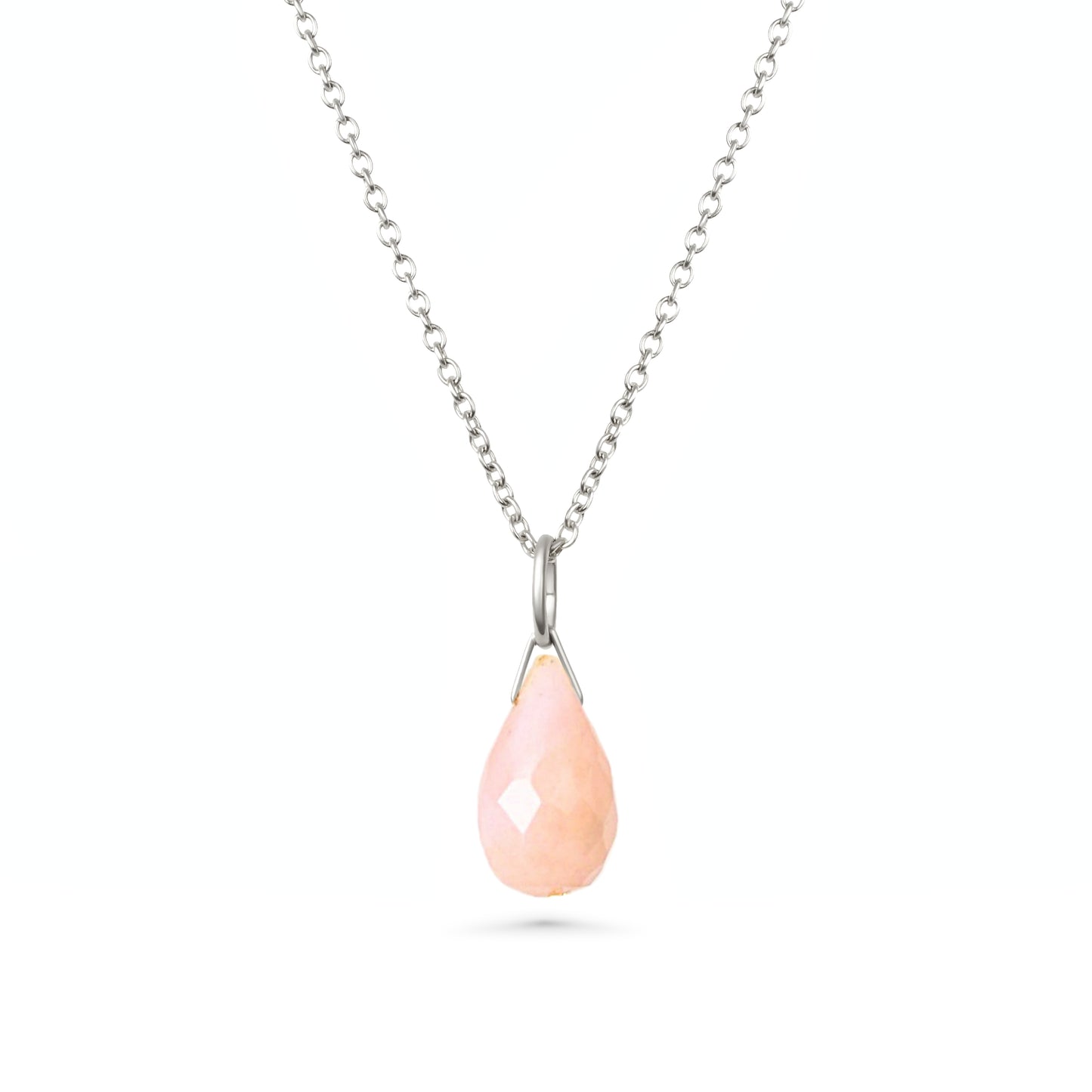 Pink Opal Drop Necklace