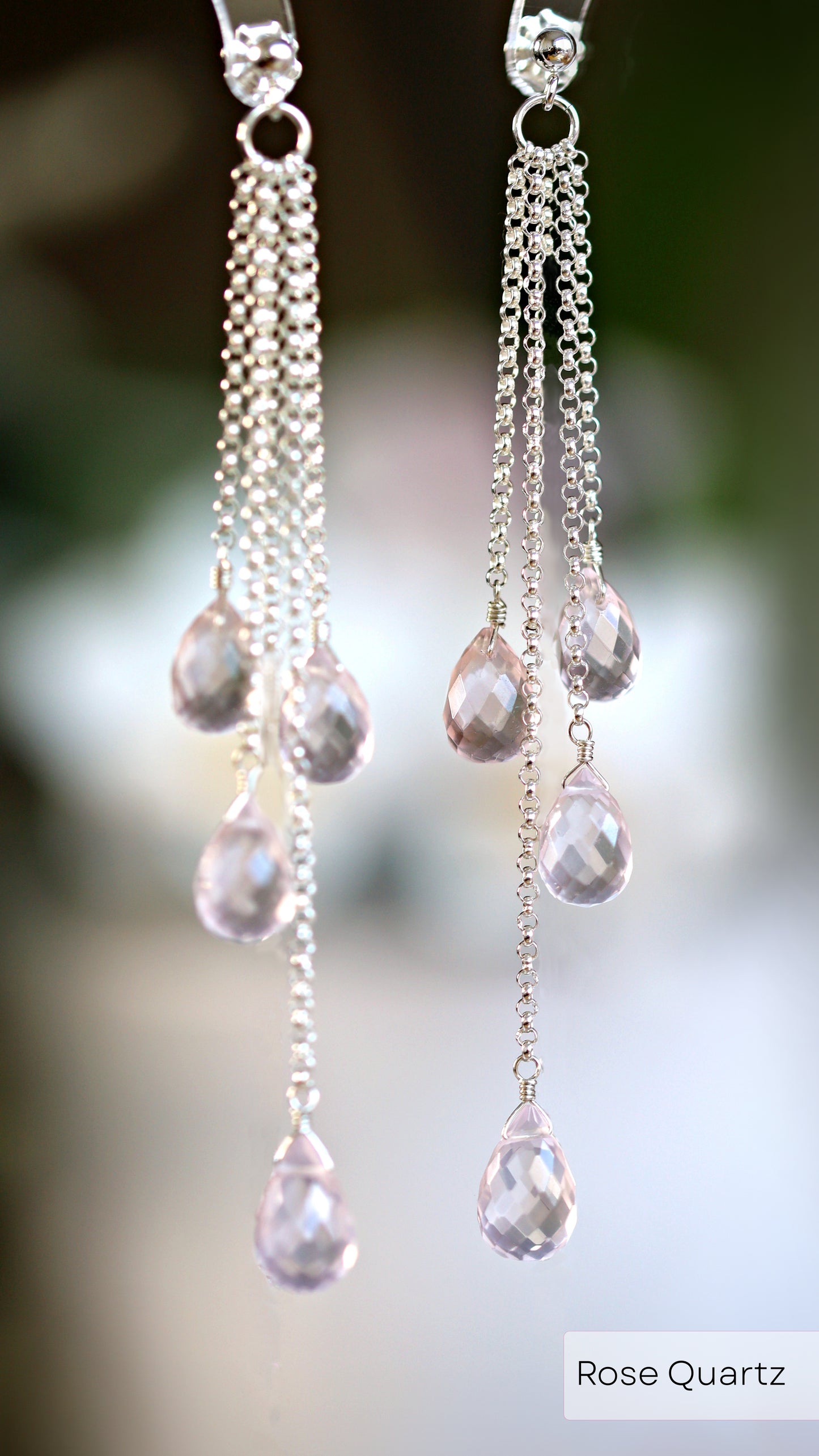 Cascade Earrings with 4 Gemstone Drops