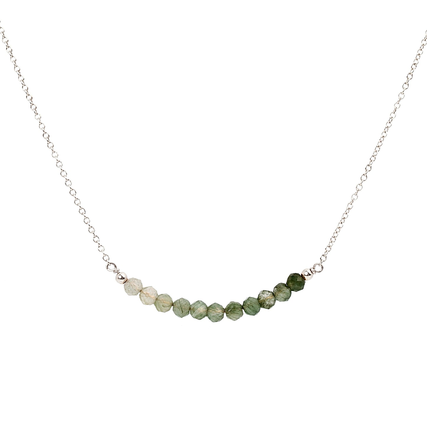 Moss Agate Bar Necklace • LINEA