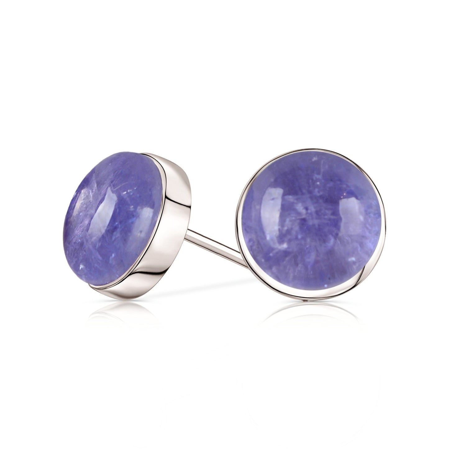 14k White Gold Tanzanite Stud Earrings