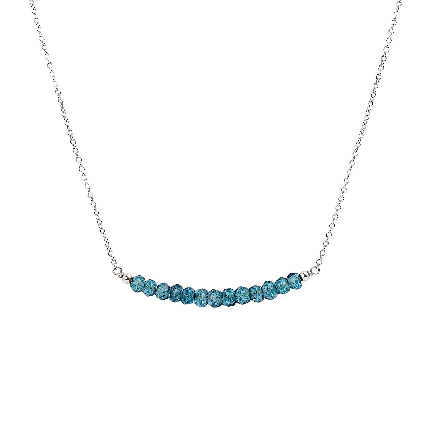 London Blue Topaz Bar Necklace • LINEA