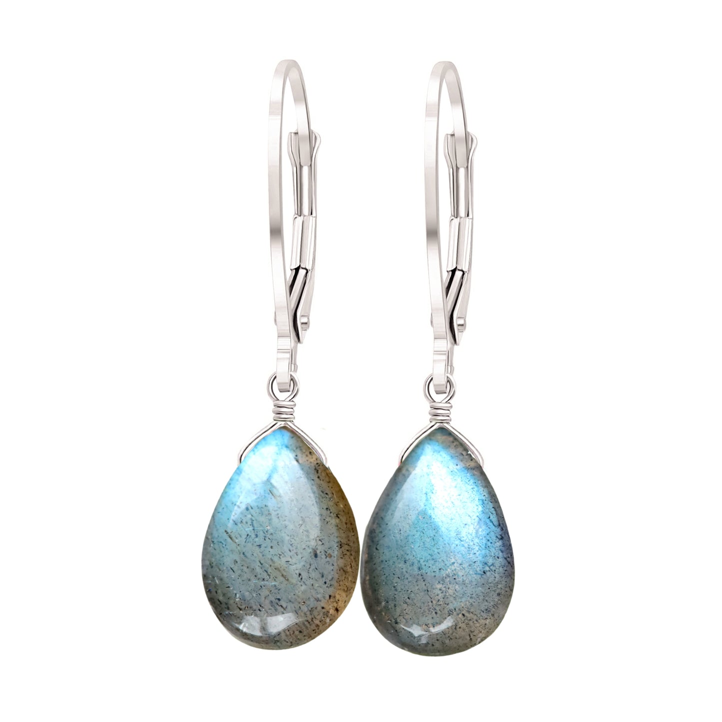 Labradorite Earrings in 14k Gold