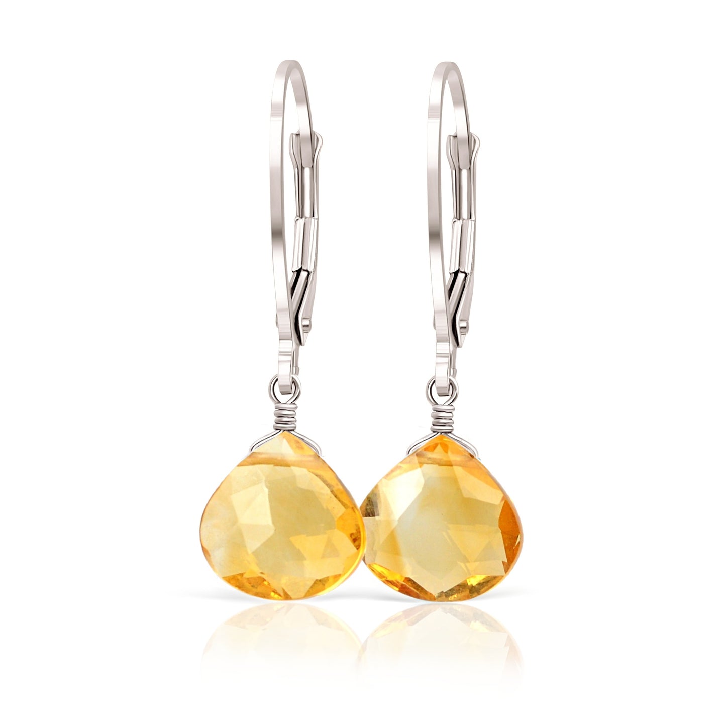 Citrine Earrings in 14k Gold