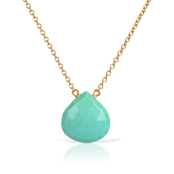 14k Gold Kingman Turquoise-Necklace