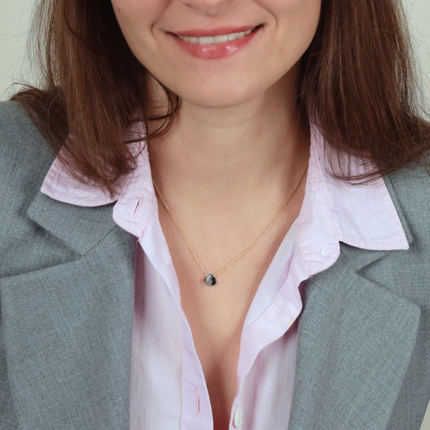 London Blue Topaz Necklace in 14k Gold