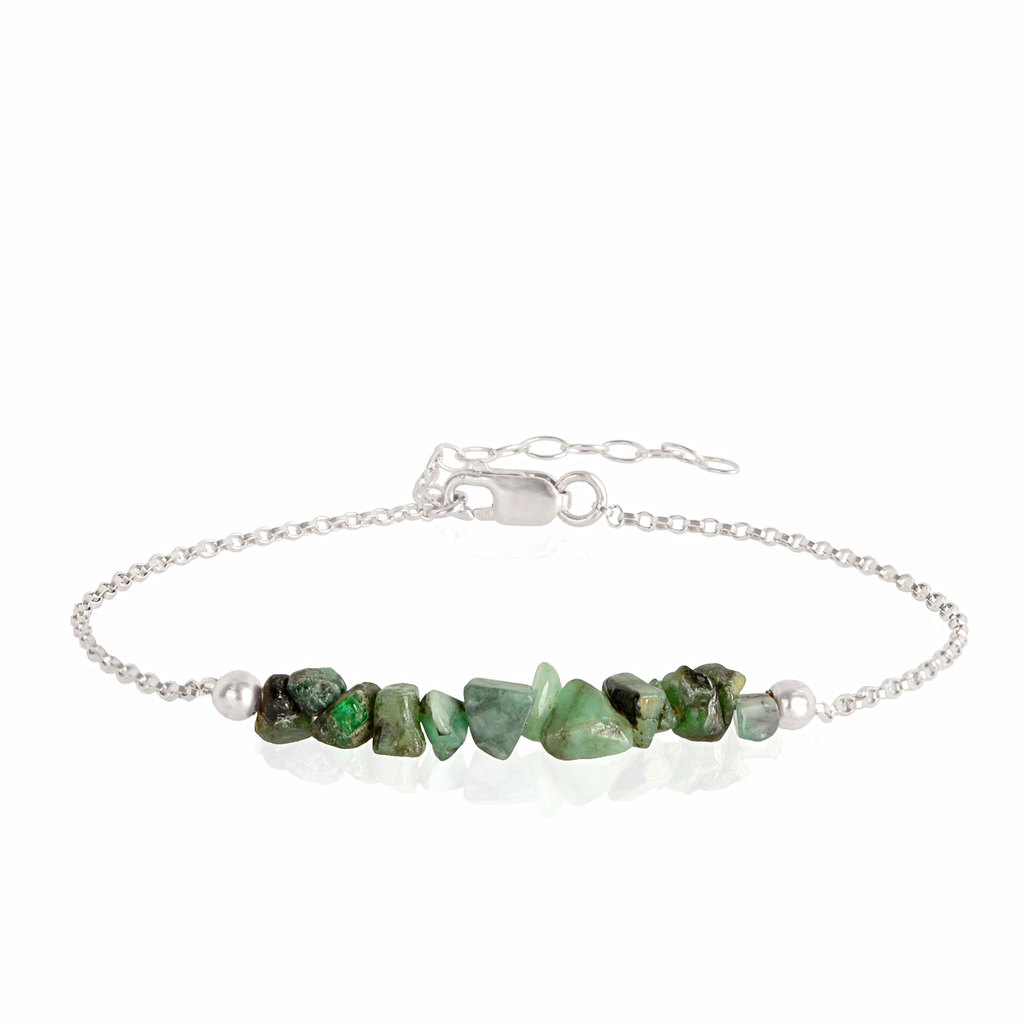Raw Emerald Bracelet in sterling silver - Jewlery by Boutique Baltique