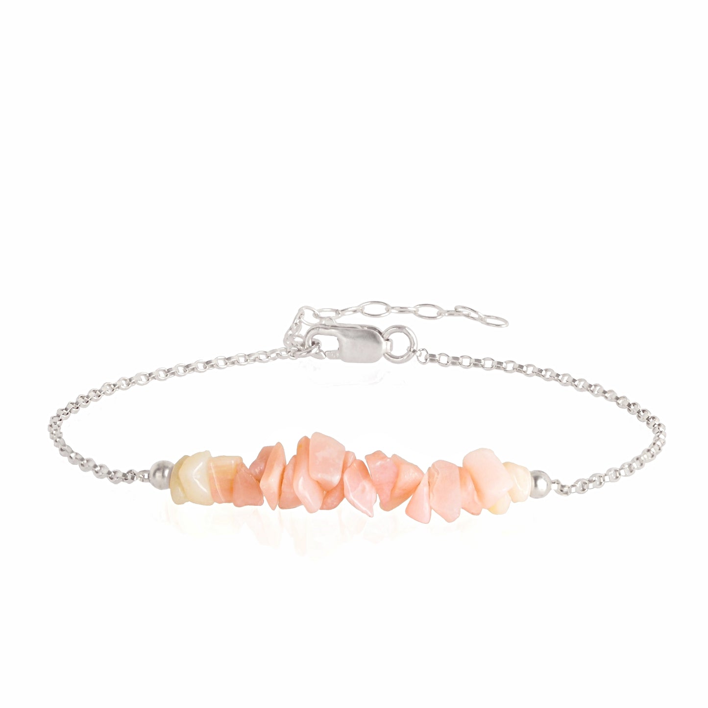 Raw Pink Opal Bracelet in sterling silver - Jewlery by Boutique Baltique