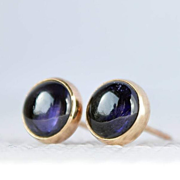Iolite Stud Earrings - Water Sapphire - Boutique Baltique