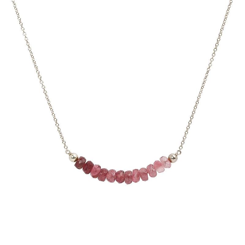 Rubelite Pink Tourmaline Bar Necklace - Boutique Baltique