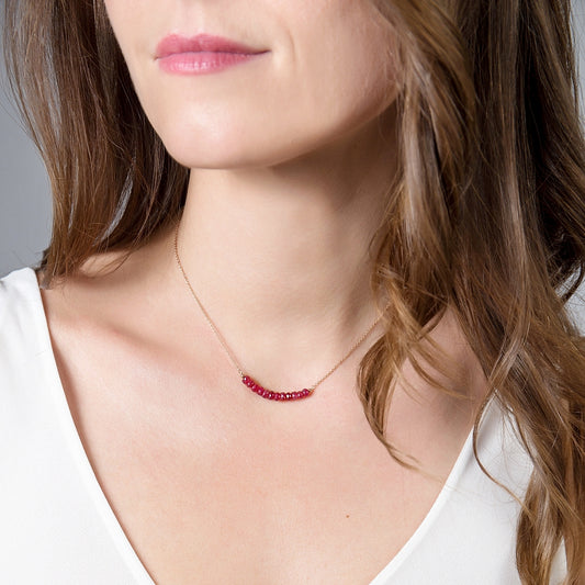 Ruby Bar Necklace • LINEA