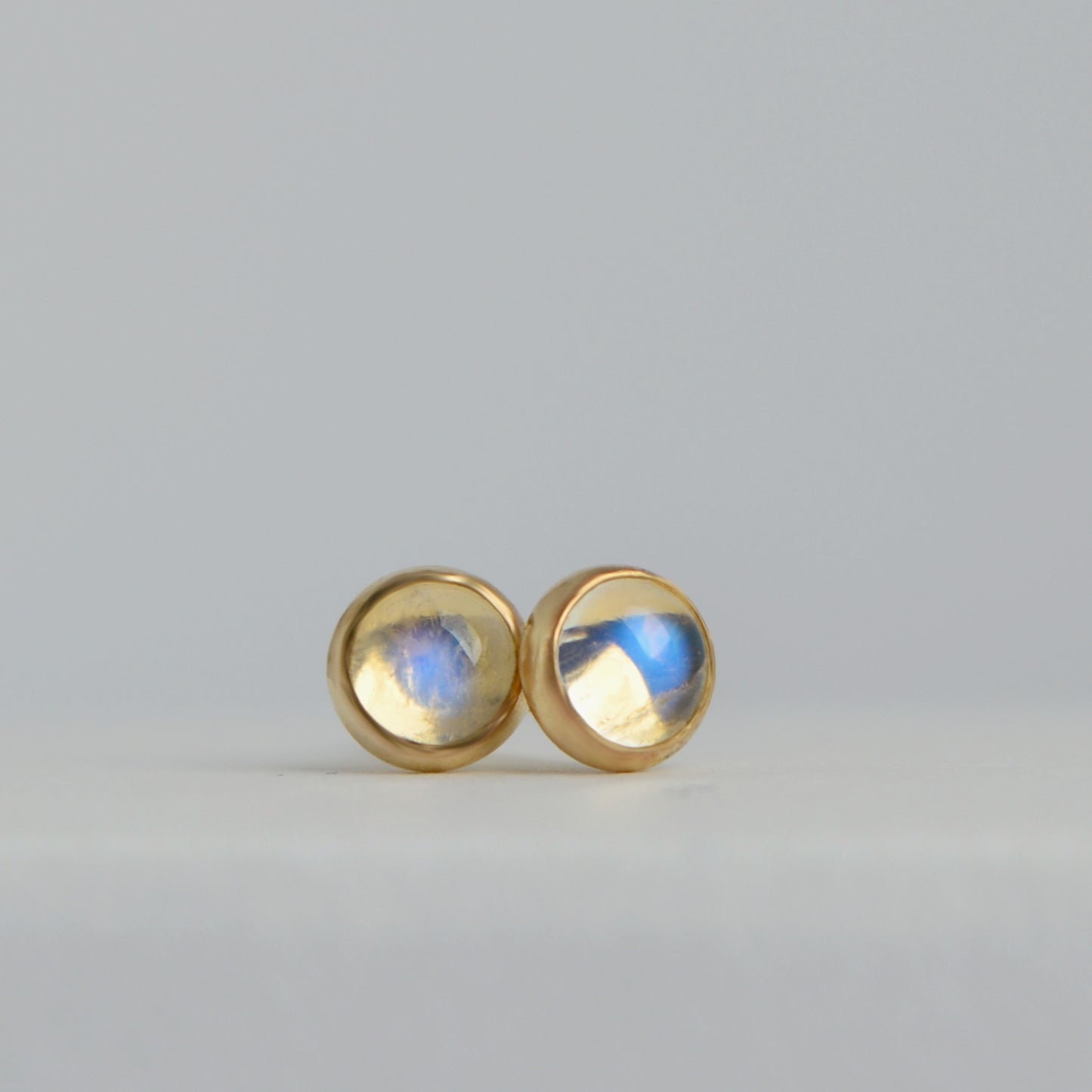Rainbow Moonstone Stud Earrings