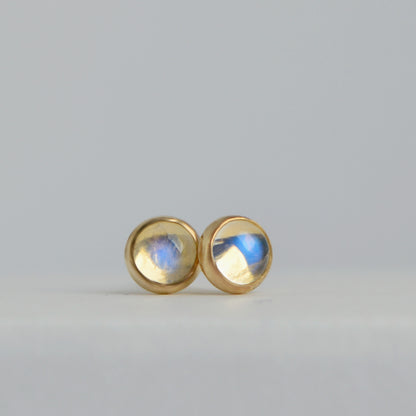 Rainbow Moonstone Stud Earrings