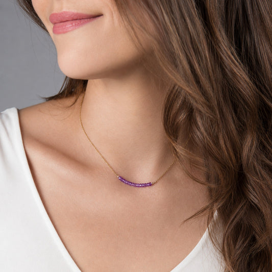 Amethyst Bar Necklace • LINEA