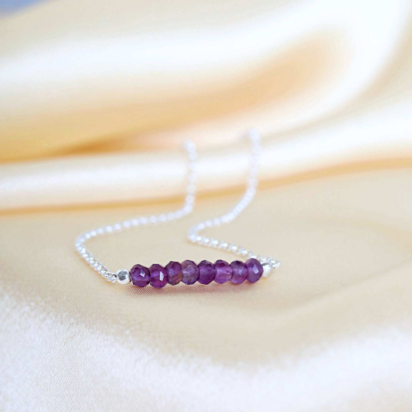 Amethyst Anklet with initials