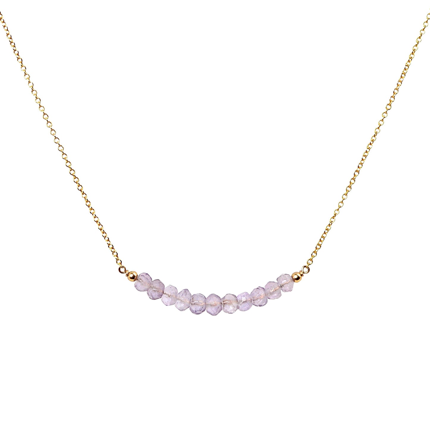 Pink Amethyst Bar Necklace • LINEA