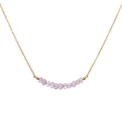 Pink Amethyst Bar Necklace • LINEA