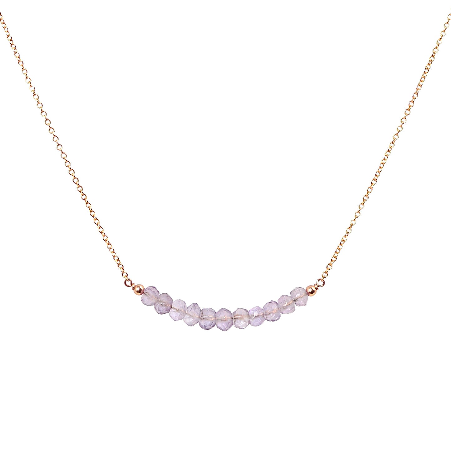 Pink Amethyst Bar Necklace • LINEA