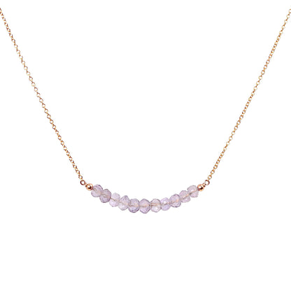 Pink Amethyst Bar Necklace • LINEA