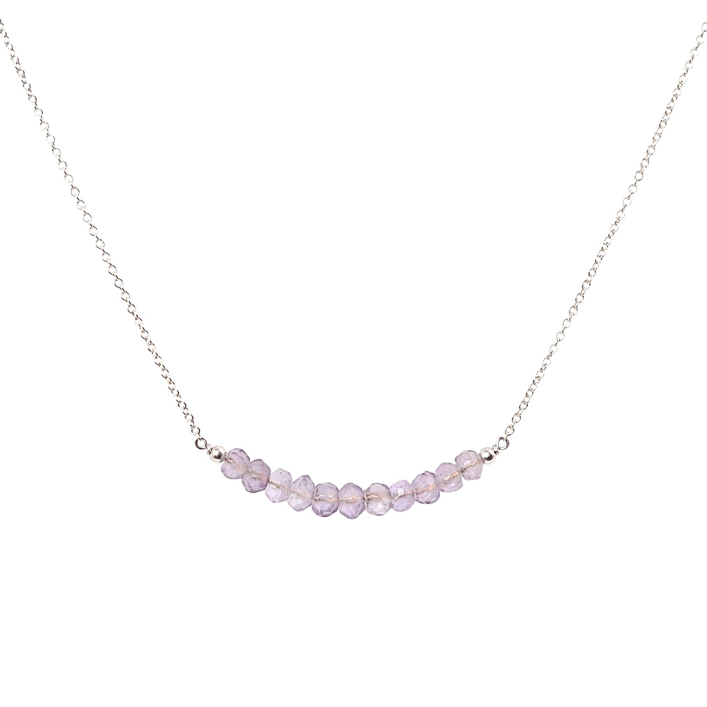 Pink Amethyst Bar Necklace • LINEA