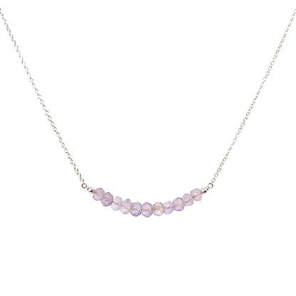 Pink Amethyst Bar Necklace • LINEA