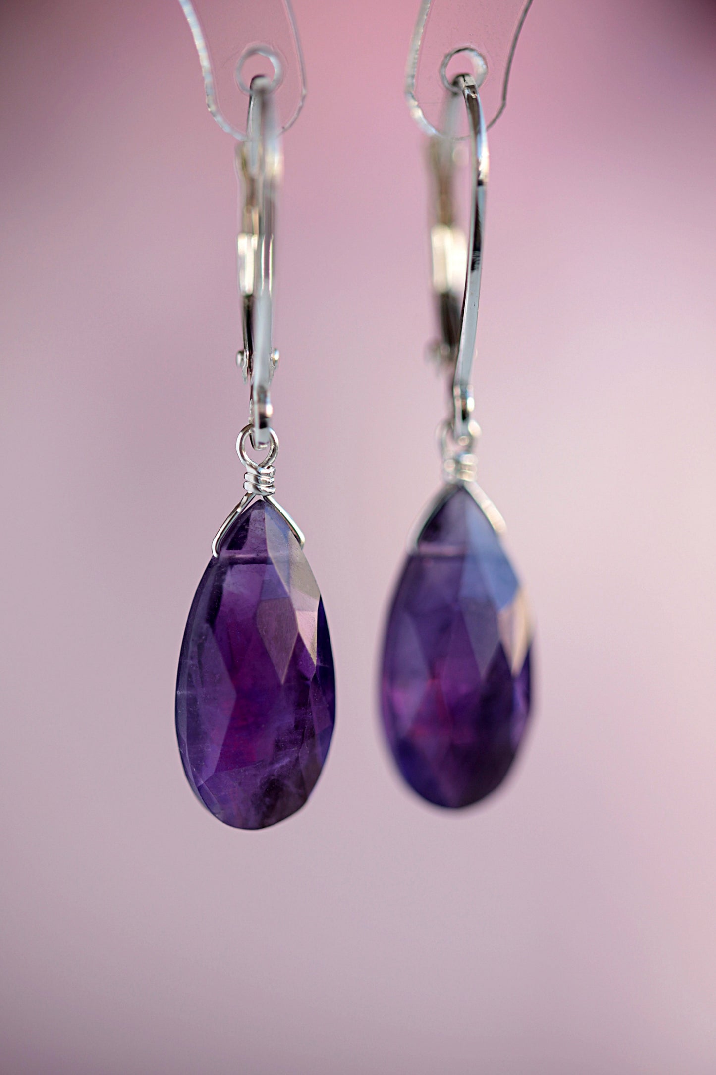 Large Amethyst Earrings
