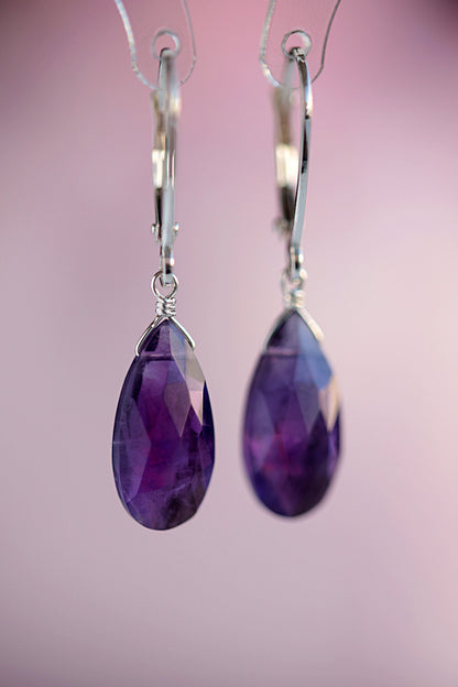 Large Amethyst Earrings