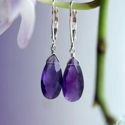 Large Amethyst Earrings