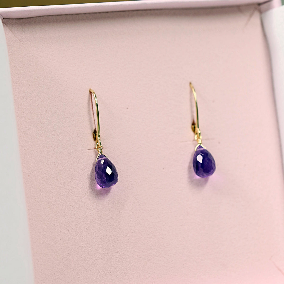 Amethyst Drop Earrings · February Birthstone