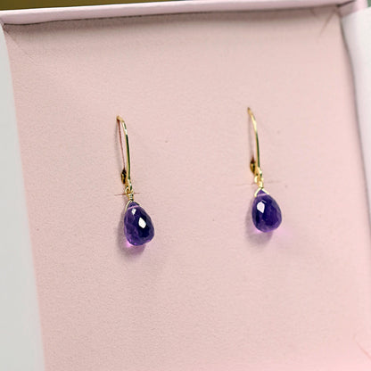 Amethyst Drop Earrings · February Birthstone