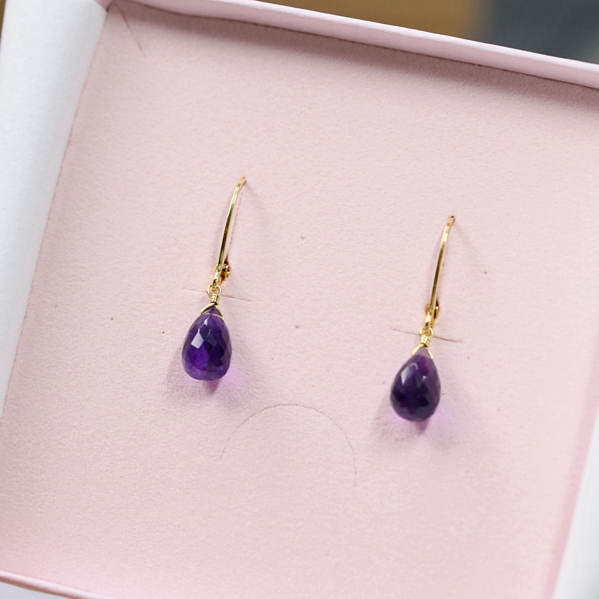 Amethyst Drop Earrings · February Birthstone