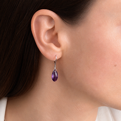 Large Amethyst Earrings
