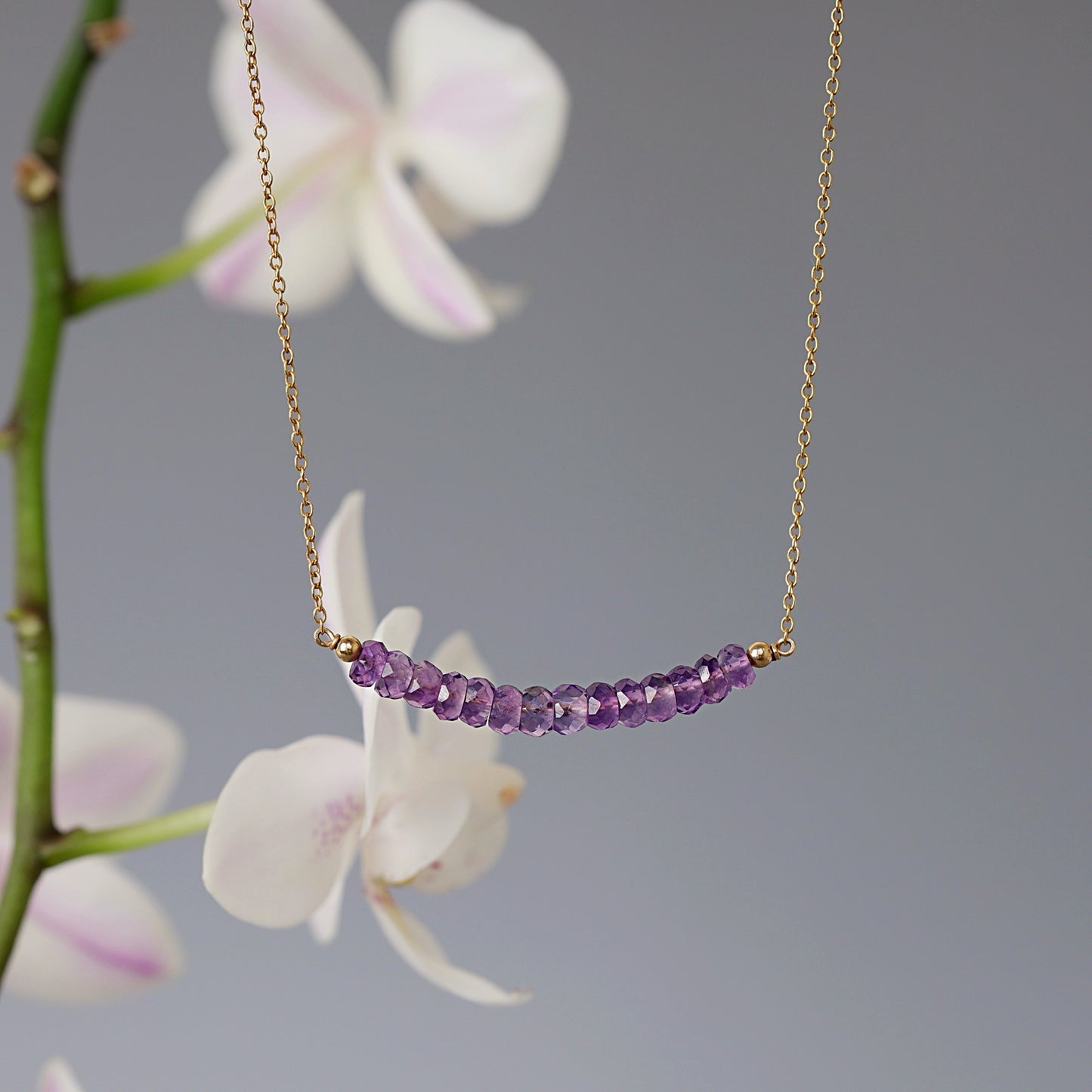 Amethyst Bar Necklace • LINEA