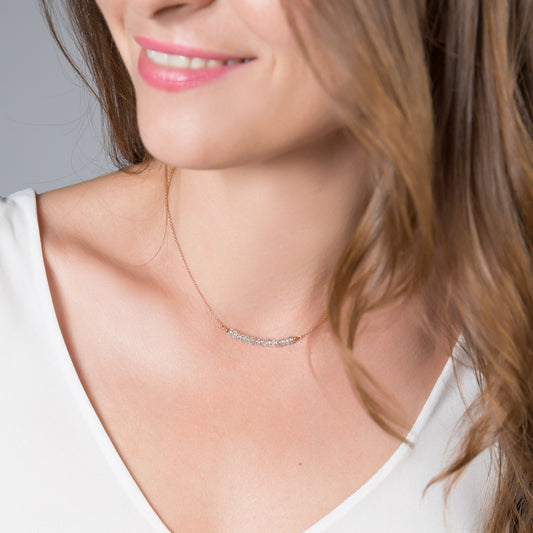 Aquamarine Bar Necklace • LINEA