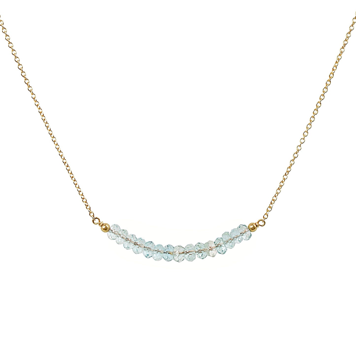 Aquamarine Bar Necklace • LINEA