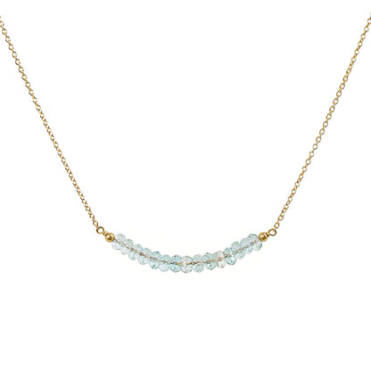 Aquamarine Bar Necklace • LINEA