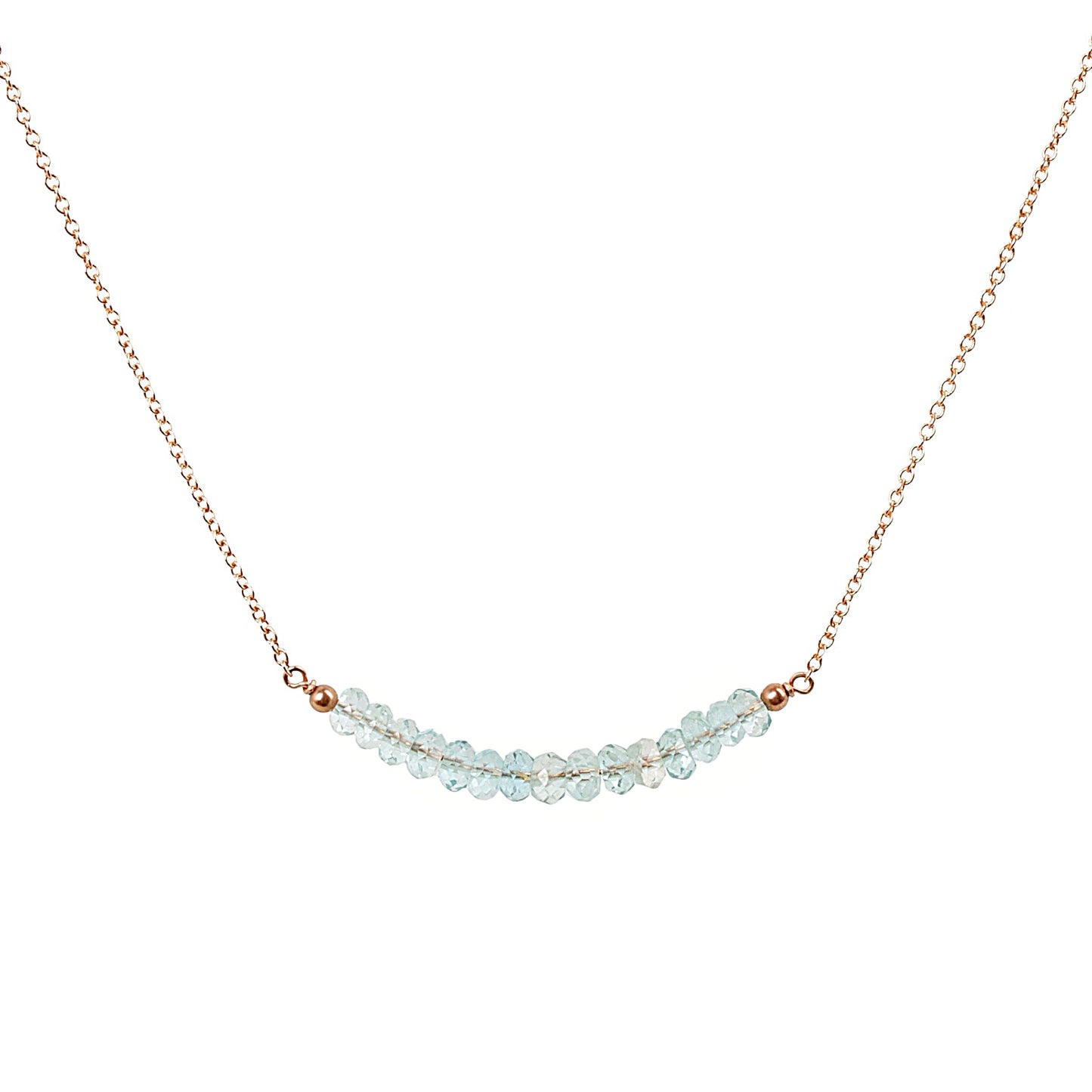 Aquamarine Bar Necklace • LINEA