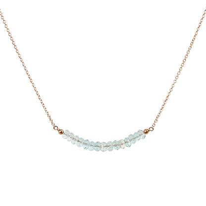 Aquamarine Bar Necklace • LINEA