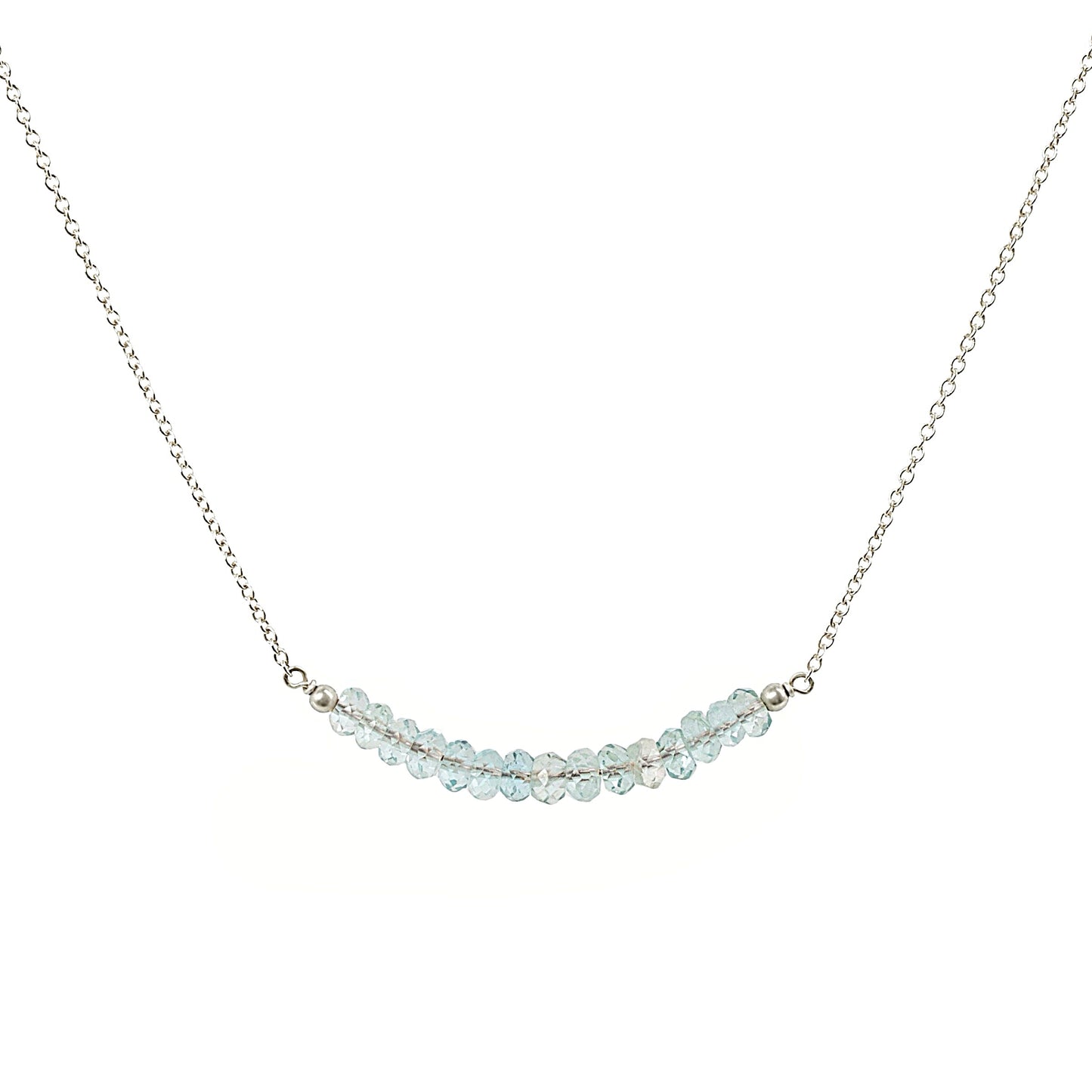 Aquamarine Bar Necklace • LINEA