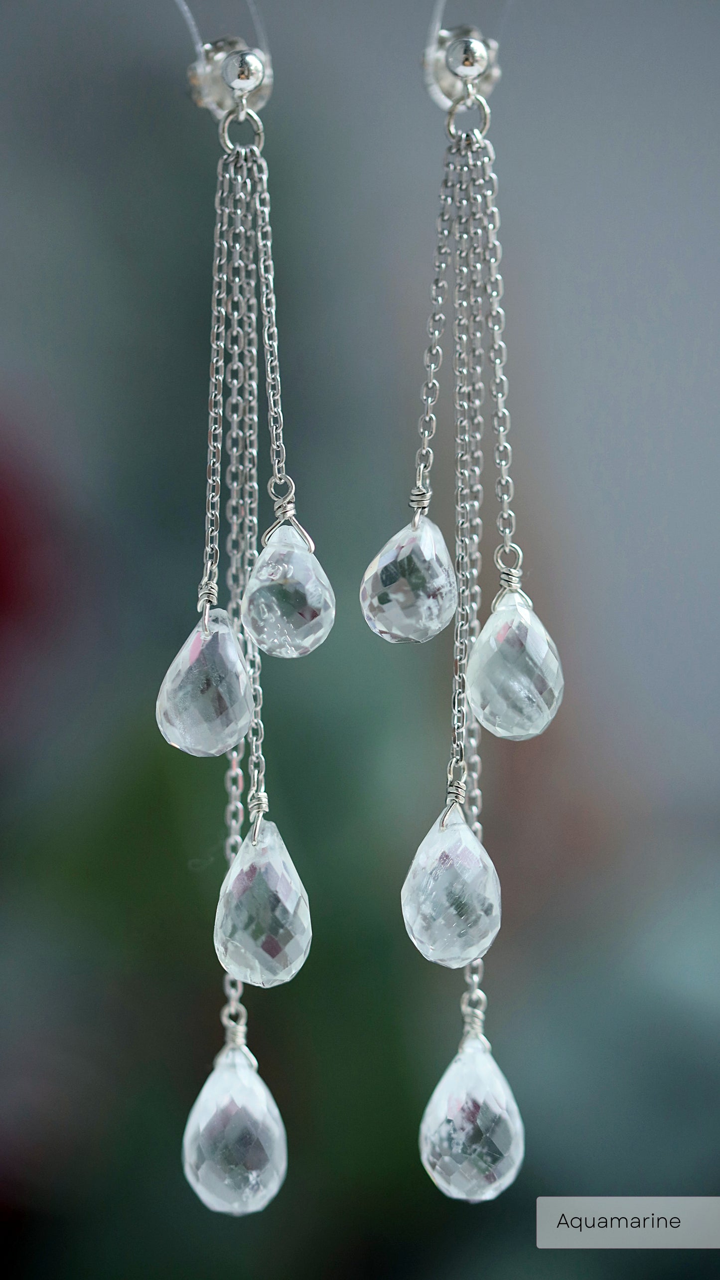 Cascade Earrings with 4 Gemstone Drops