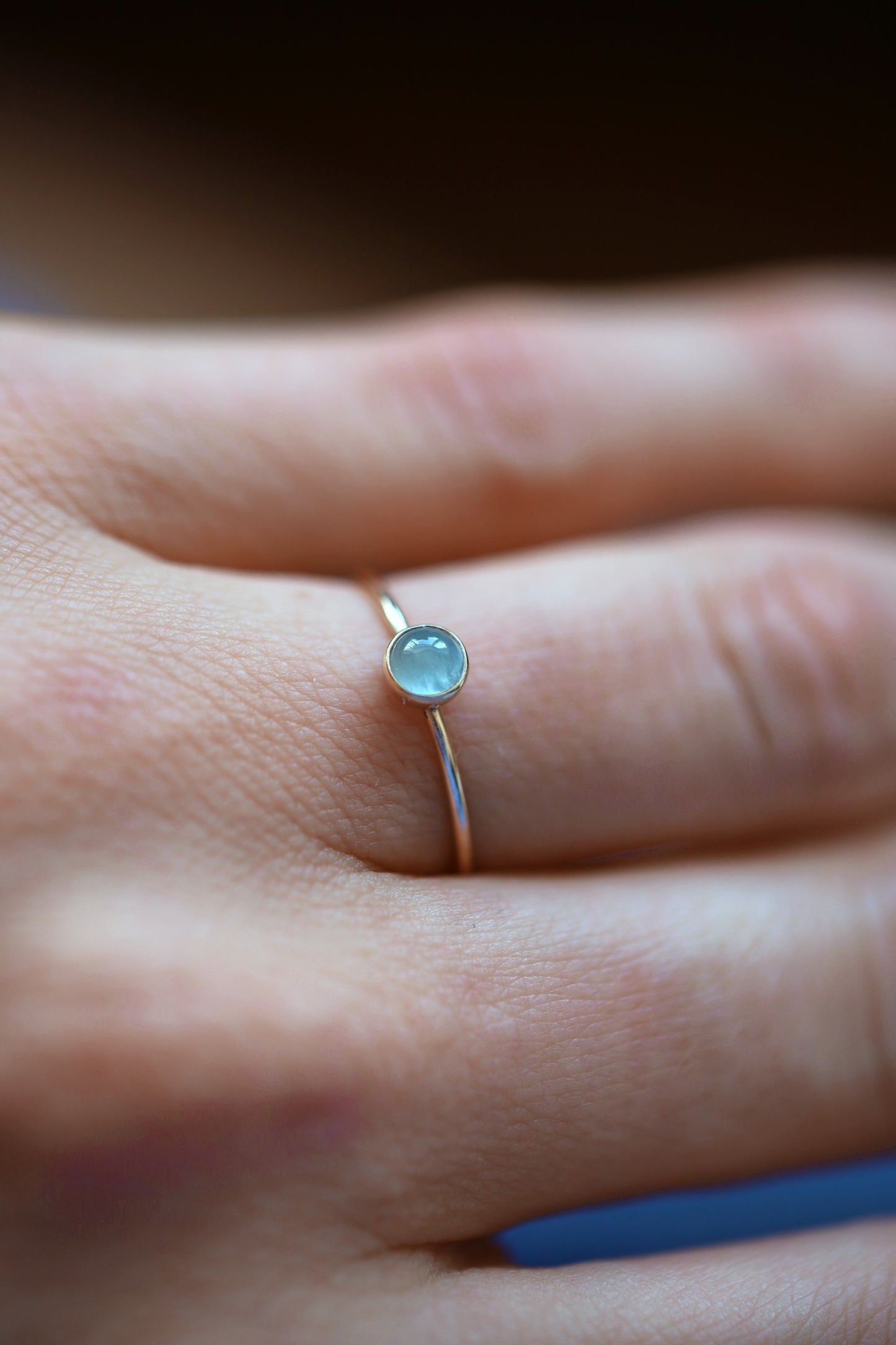 Mini Blue Aquamarine Ring • SPHERA