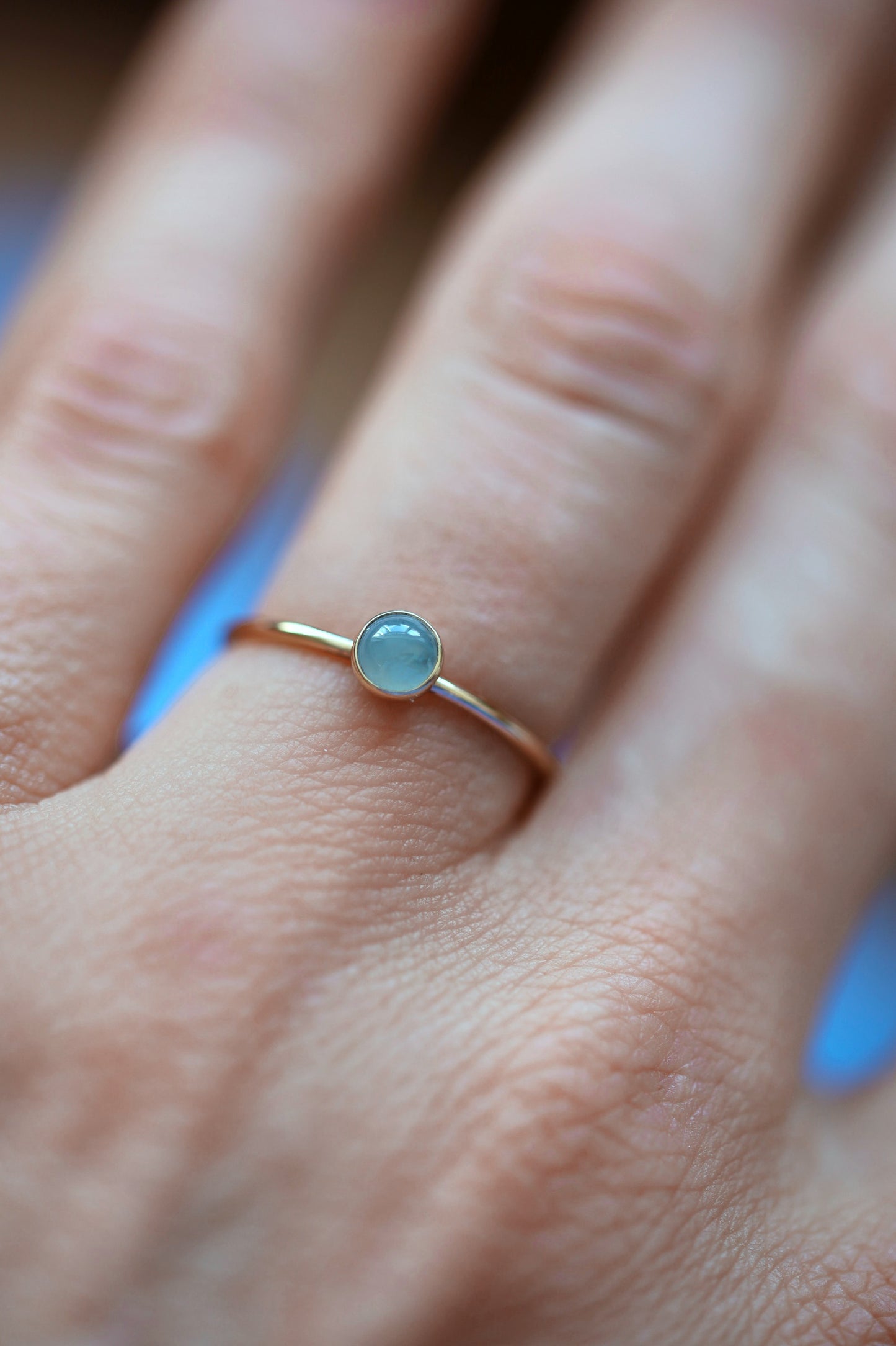 Mini Blue Aquamarine Ring • SPHERA
