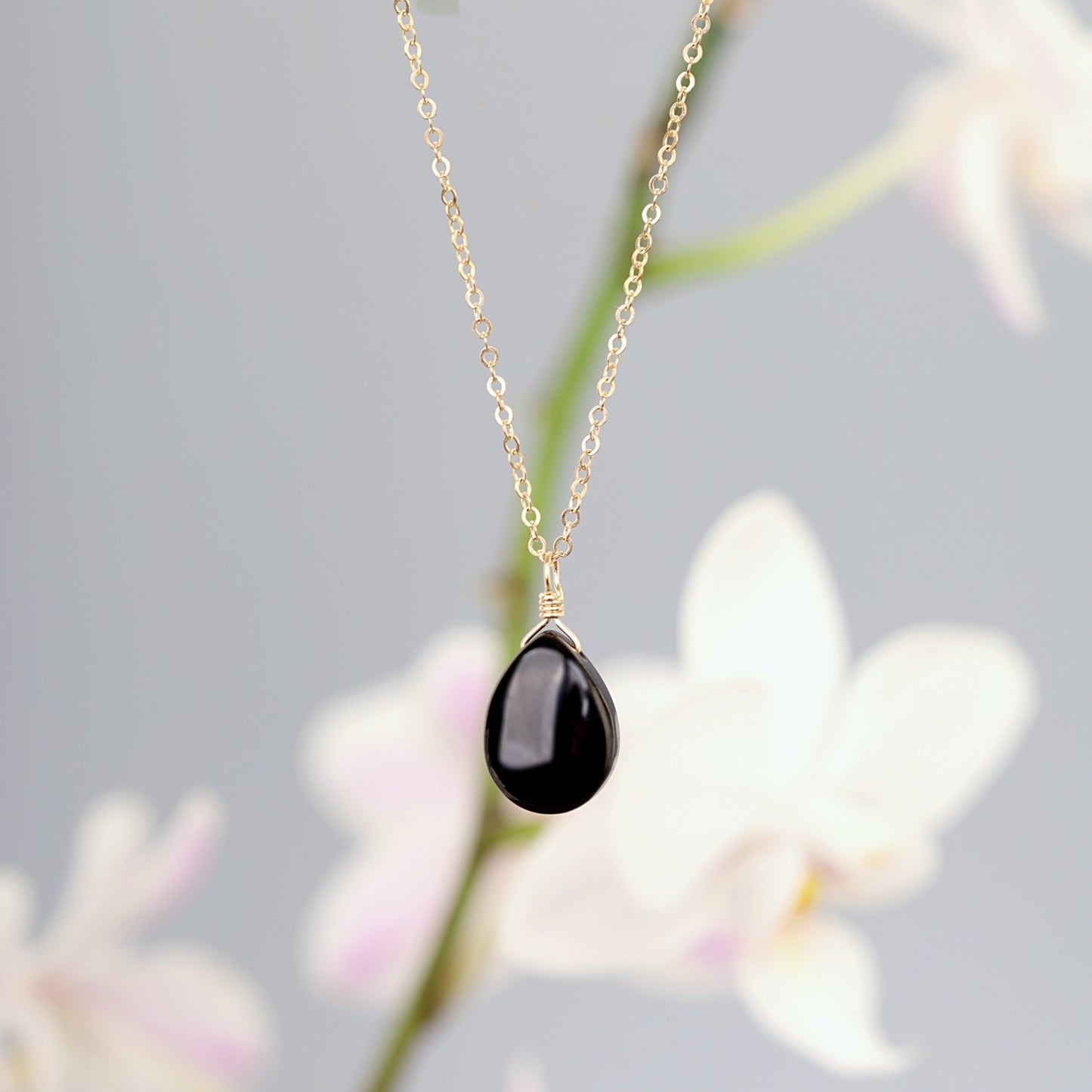 Black Spinel Pendant Necklace